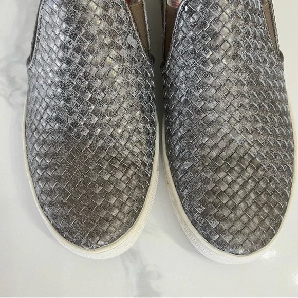 THE FLEXX  women’s gray leather woven slip on sneakers size 6 - Picture 5 of 9